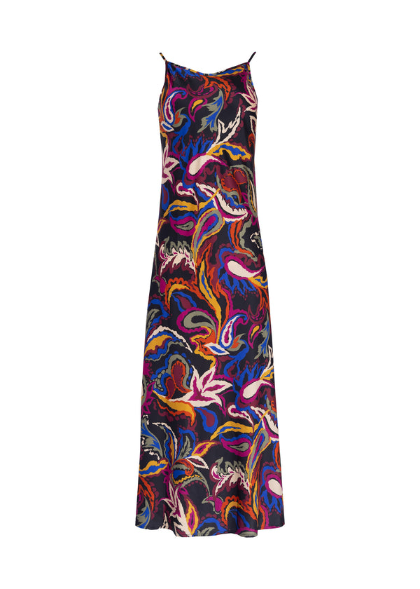 Multicolor Silk Slip Dress