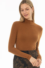 Mustard Scalloped Trim Turtleneck