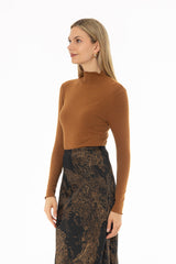 Mustard Scalloped Trim Turtleneck