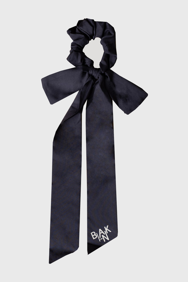Navy Blank Bow Scrunchie