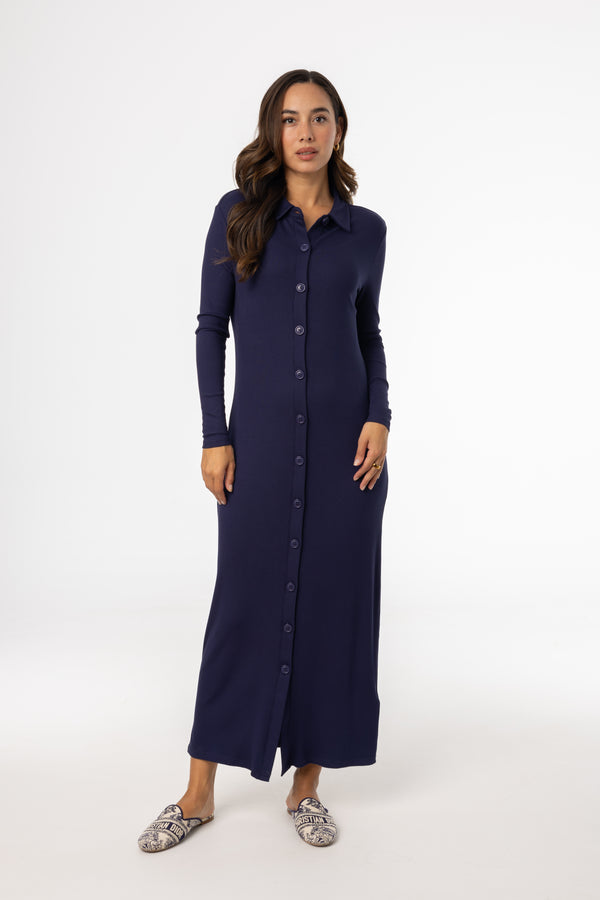 Navy Cardi Maxi Dress