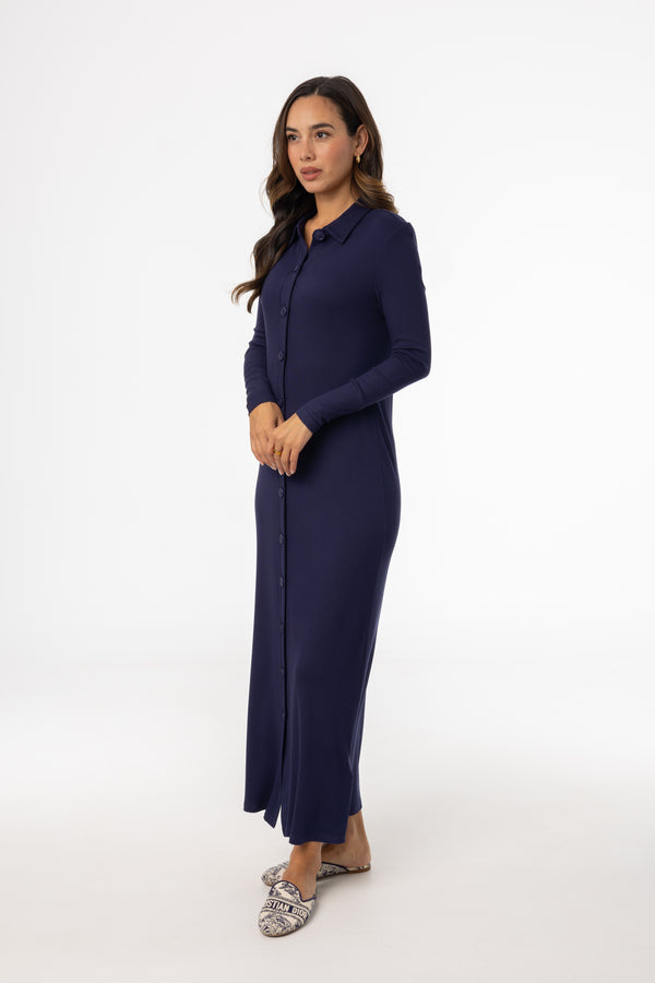 Navy Cardi Maxi Dress