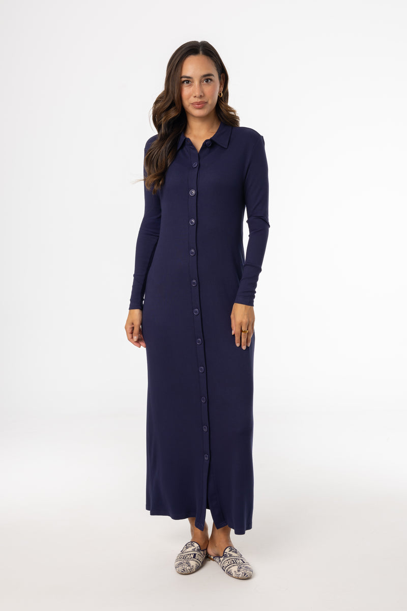 Navy Cardi Maxi Dress