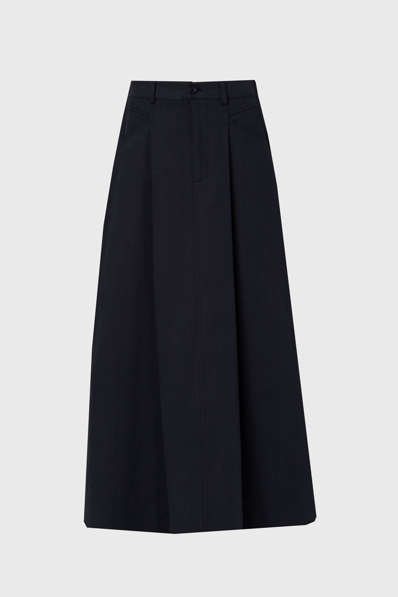 Navy Flare Cargo Maxi Skirt