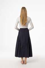 Navy Circle Seam Skirt