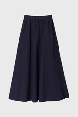 Navy Elastic Cotton Maxi Skirt