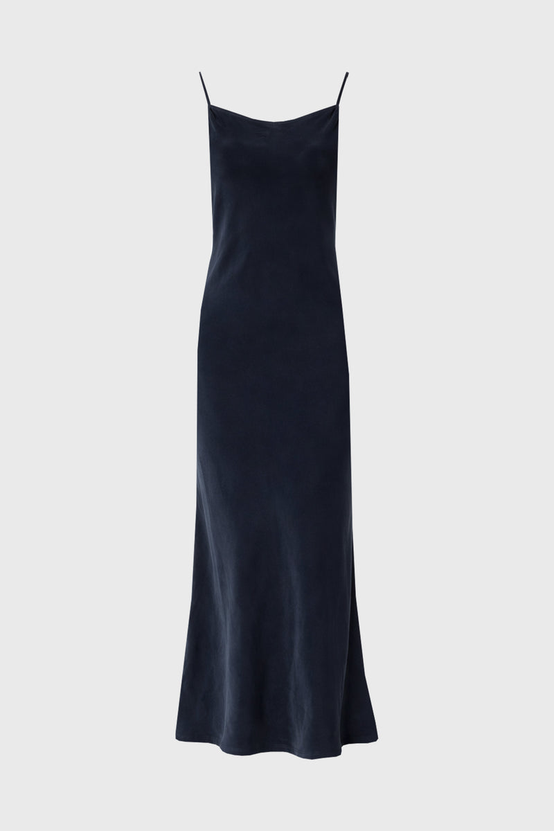 navy slip dress midi Navy Slip Dress – BLANK