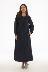 Navy Peter Pan Collar Shirt Dress