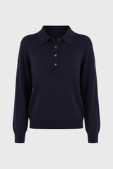 Navy Polo Thin Knit Sweater