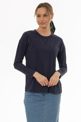 Navy Relaxed Fit long Sleeve T-Shirt