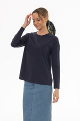 Navy Relaxed Fit long Sleeve T-Shirt