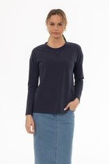 Navy Relaxed Fit long Sleeve T-Shirt