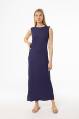 Navy Ribbed Maxi Jumper