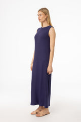 Navy Ribbed Maxi Jumper