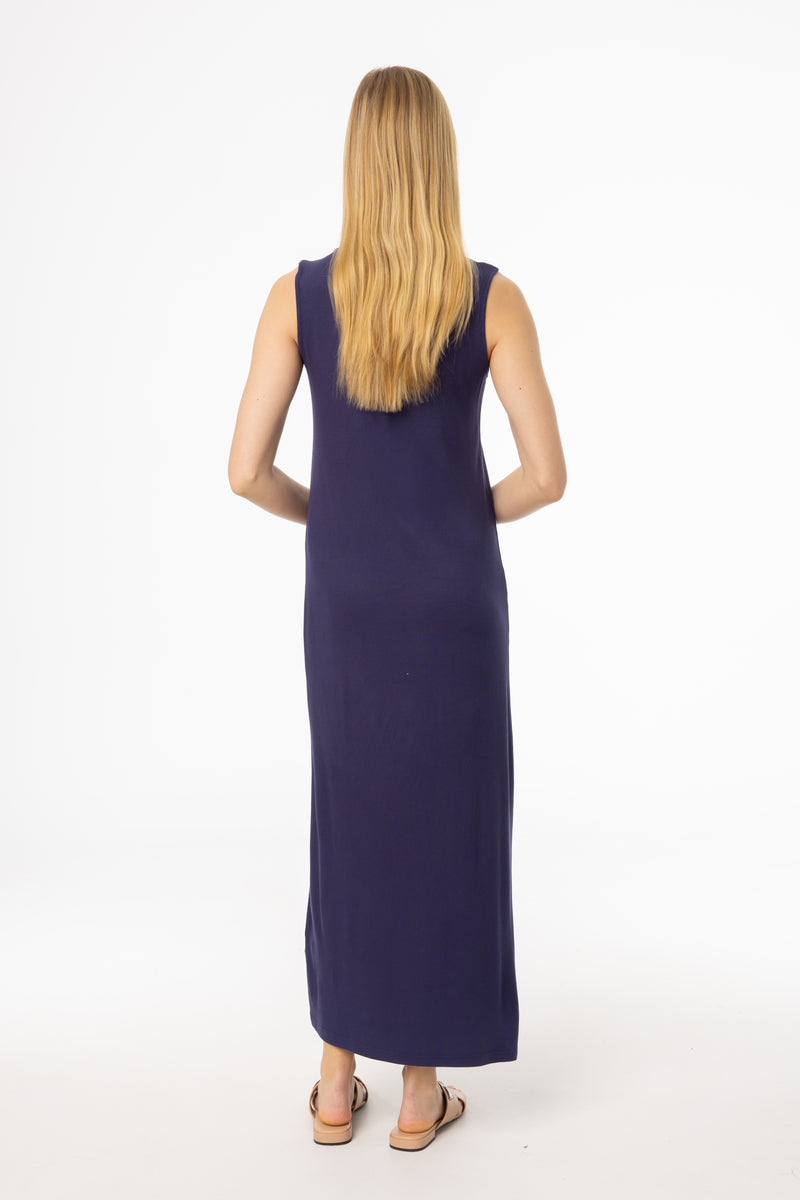 Navy Ribbed Maxi Jumper