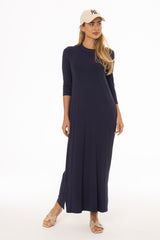 Navy Side Slit Maxi Dress