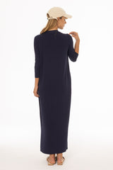 Navy Side Slit Maxi Dress