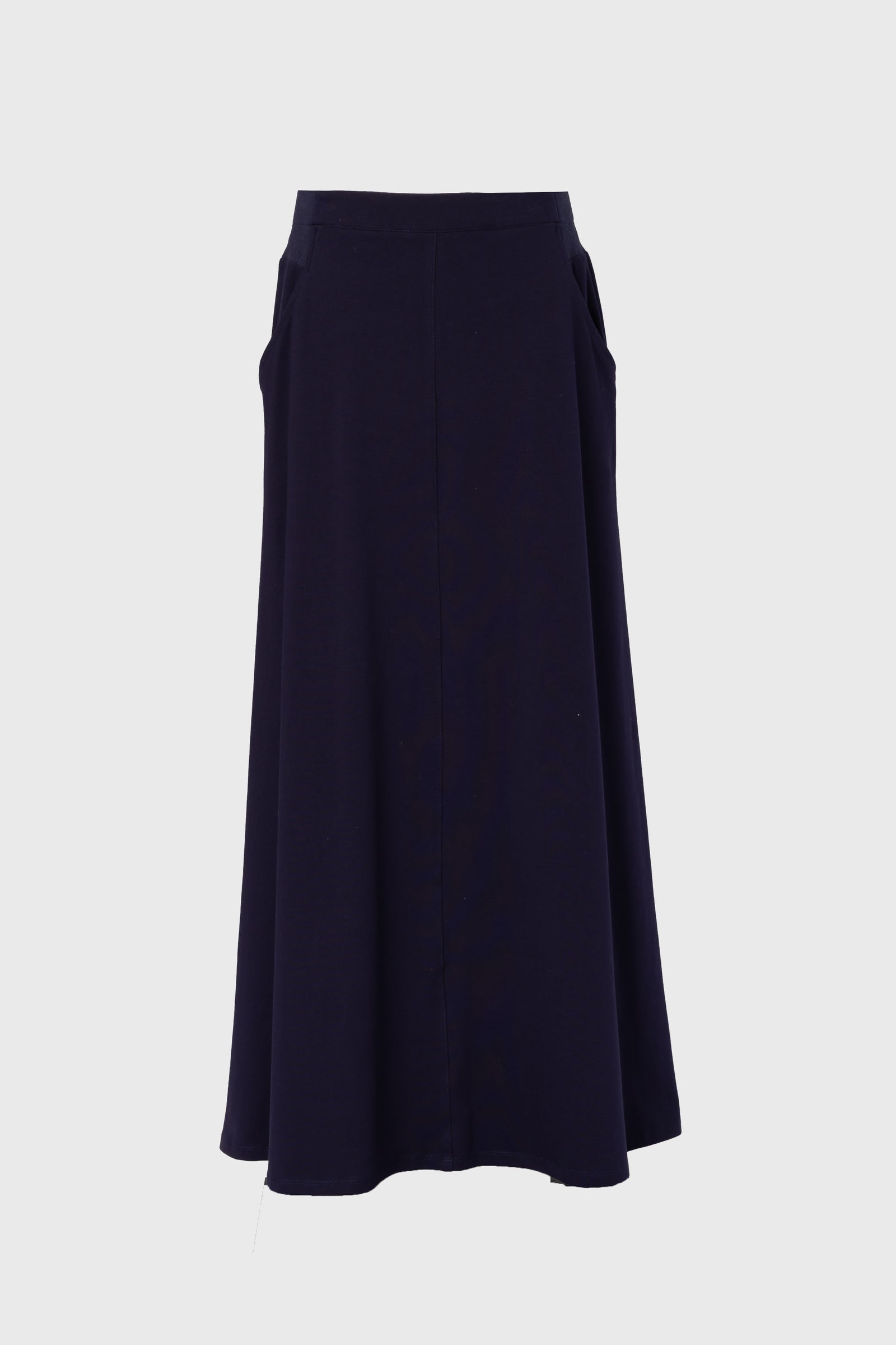 Navy Soft Stretch Maxi Skirt – BLANK