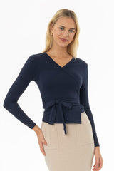 Navy Solid Wrap T-Shirt