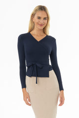 Navy Solid Wrap T-Shirt