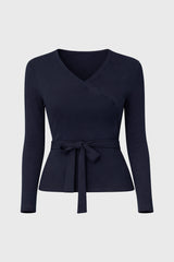 Navy Solid Wrap T-Shirt