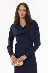 Navy Twist Front Overlay