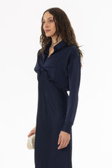 Navy Twist Front Overlay