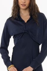 Navy Twist Front Overlay