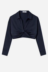 Navy Twist Front Overlay