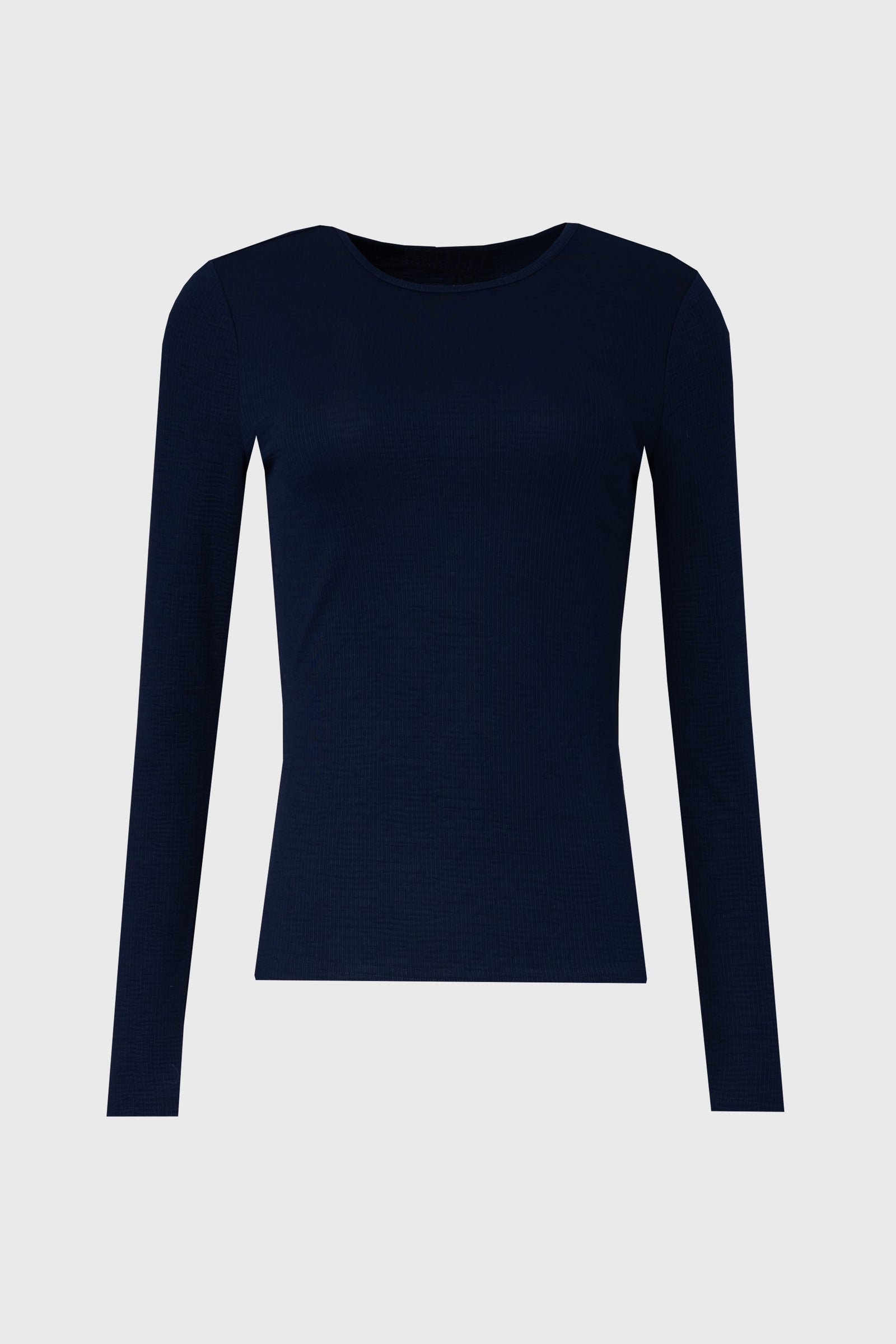 navy long sleeve t shirt dress Navy Waved Round Neck Long Sleeve T Shirt – BLANK
