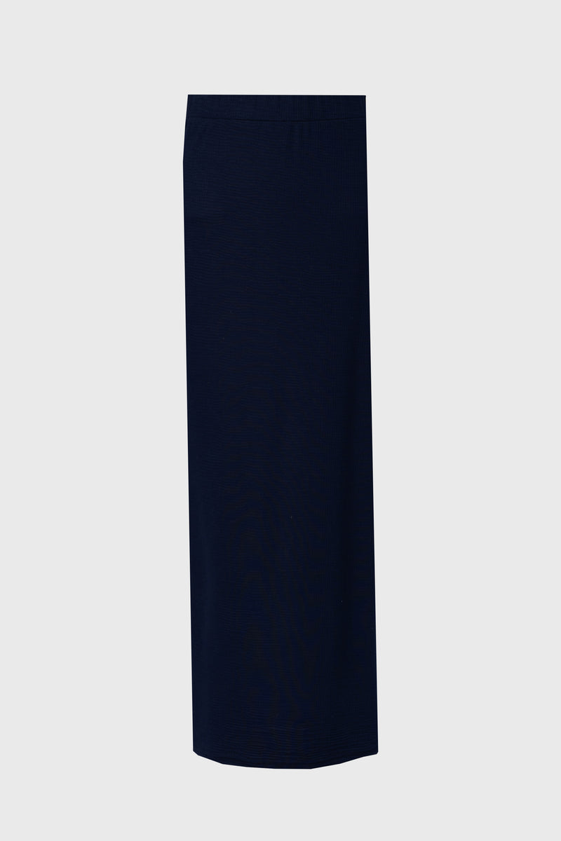 Navy Waved Skirt