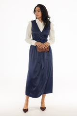 Navy Wrap Maxi Jumper