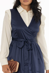 Navy Wrap Maxi Jumper