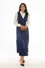 Navy Wrap Maxi Jumper