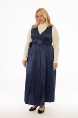 Navy Wrap Maxi Jumper