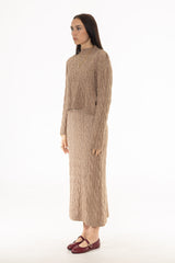 Oatmeal Cable Knit Maxi Jumper