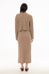 Oatmeal Cable Knit Maxi Jumper