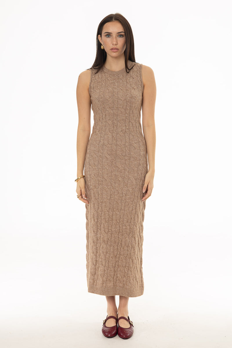 Oatmeal Cable Knit Maxi Jumper – BLANK