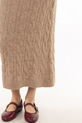 Oatmeal Cable Knit Maxi Jumper