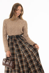 Oatmeal Cable Knit Overlay Sweater