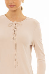 Oatmeal Criss Cross Tie Maxi Dress