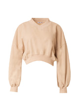 Oatmeal Cropped V Sweatshirt