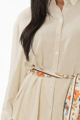 Oatmeal Linen Feel Blouse