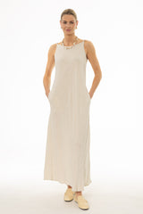 Oatmeal Linen Feel Slip Dress