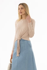 Oatmeal Ribbed Tie T-Shirt