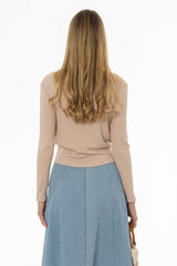 Oatmeal Ribbed Tie T-Shirt