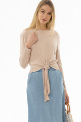 Oatmeal Ribbed Tie T-Shirt