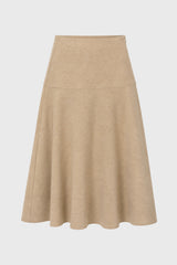 Oatmeal Soft Feel A-Line Maxi Skirt