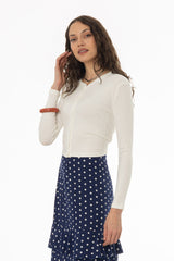 Off White Ribbed Cardigan