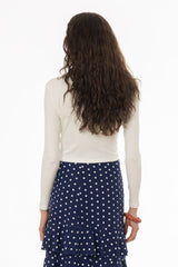 Off White Ribbed Cardigan